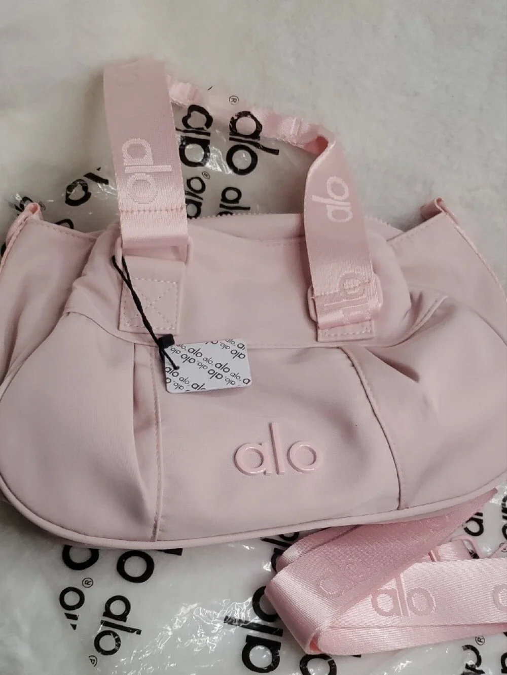 ALO Yoga Pink Quilted Strap Shoulder Bag